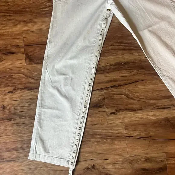 Lee Jeans At The Waist Cream Off White Vintage Khaki Dress Pant Jeans Medium - Picture 10 of 10